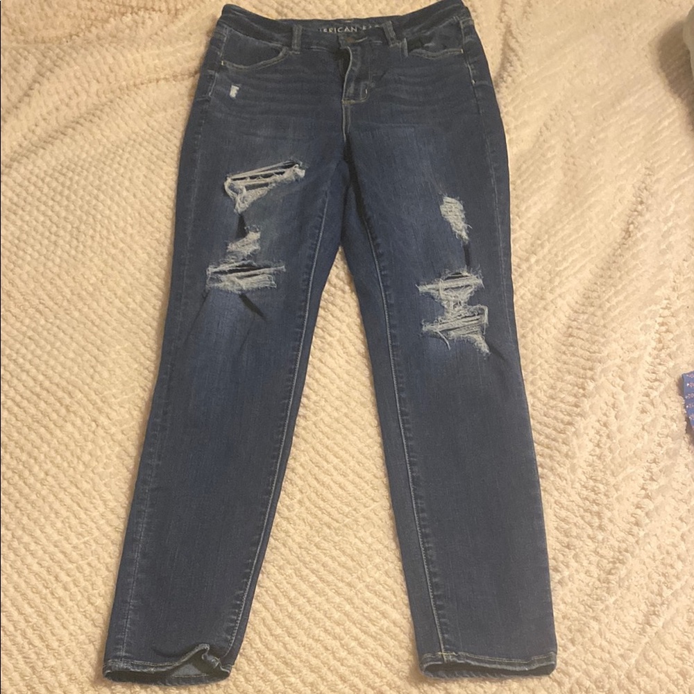 Blue Distressed Women's Jeans
